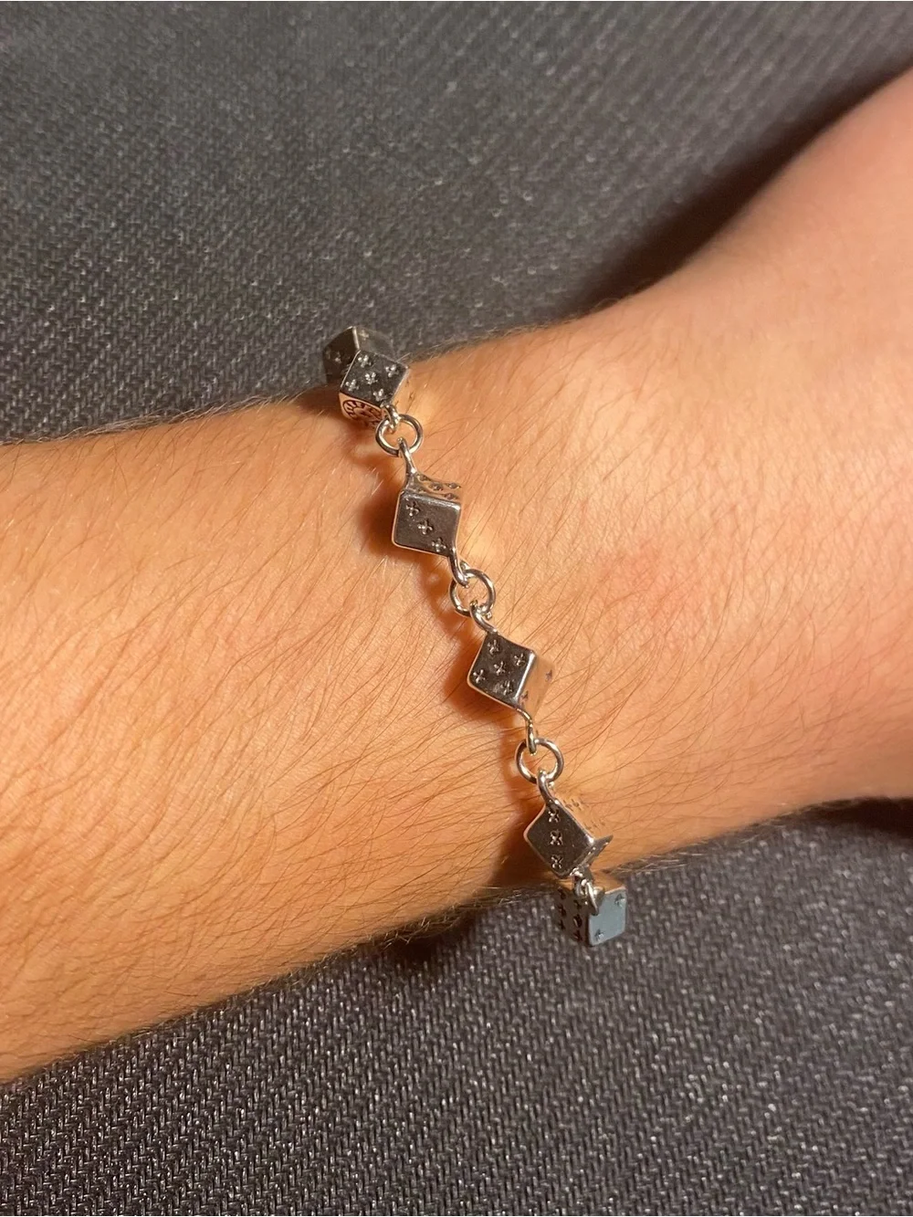 Silver Dice Bracelet